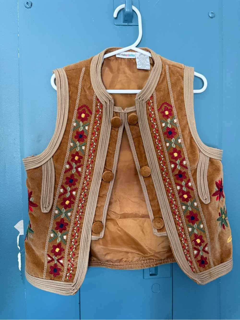 VTG 2000s Mary-Kate & Ashley Embroidered Boho Suede Vest Girls 7/8